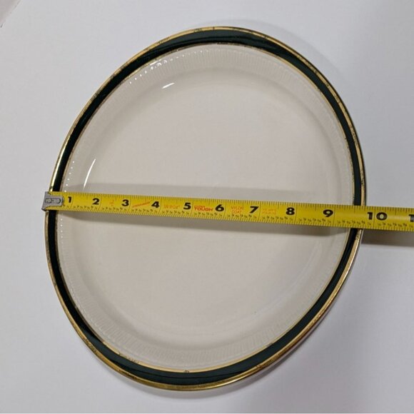 Vintage Syracuse China Oval Serving Platter Green Gold Trim - Picture 9 of 12